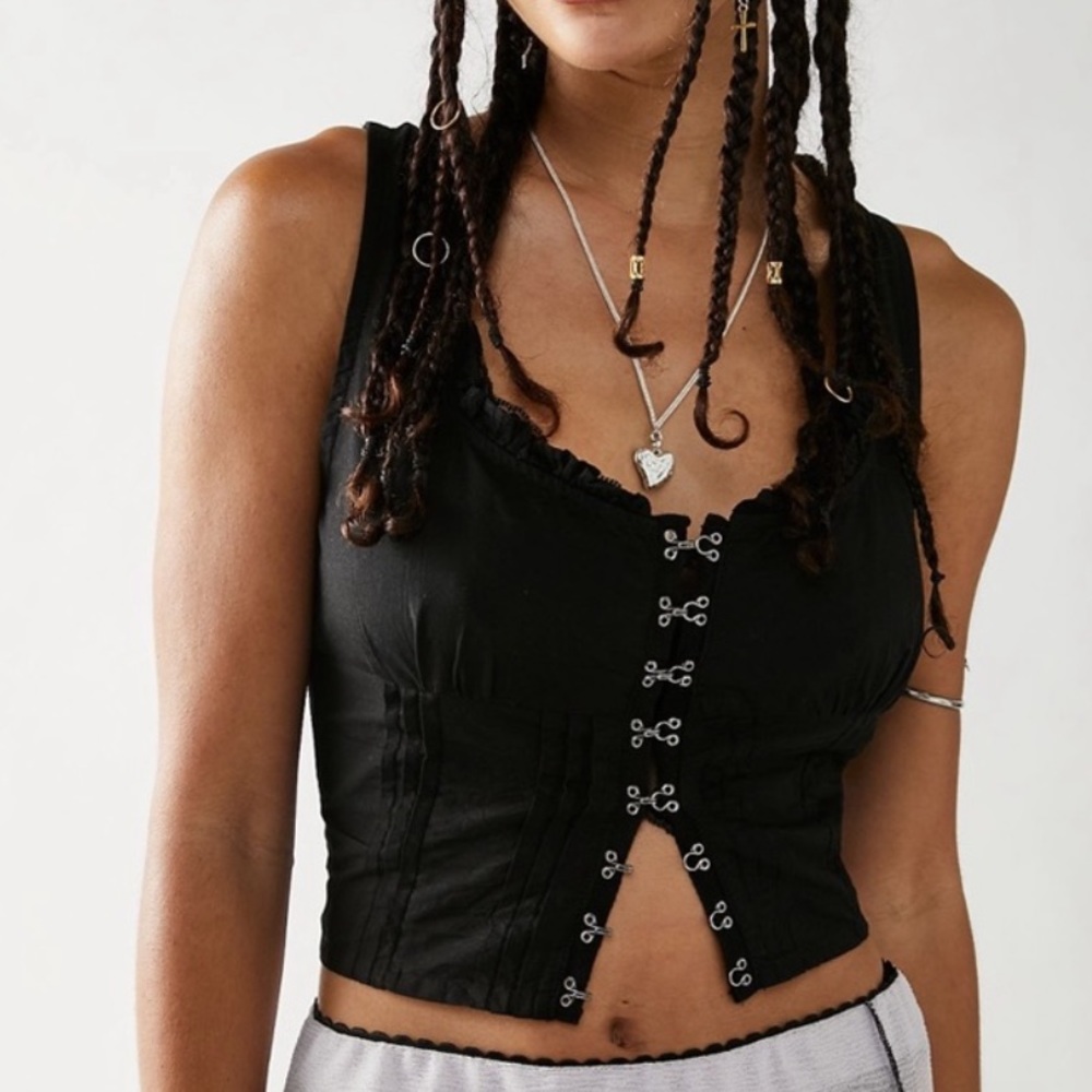 NWT Free People Black Amelia Corset S